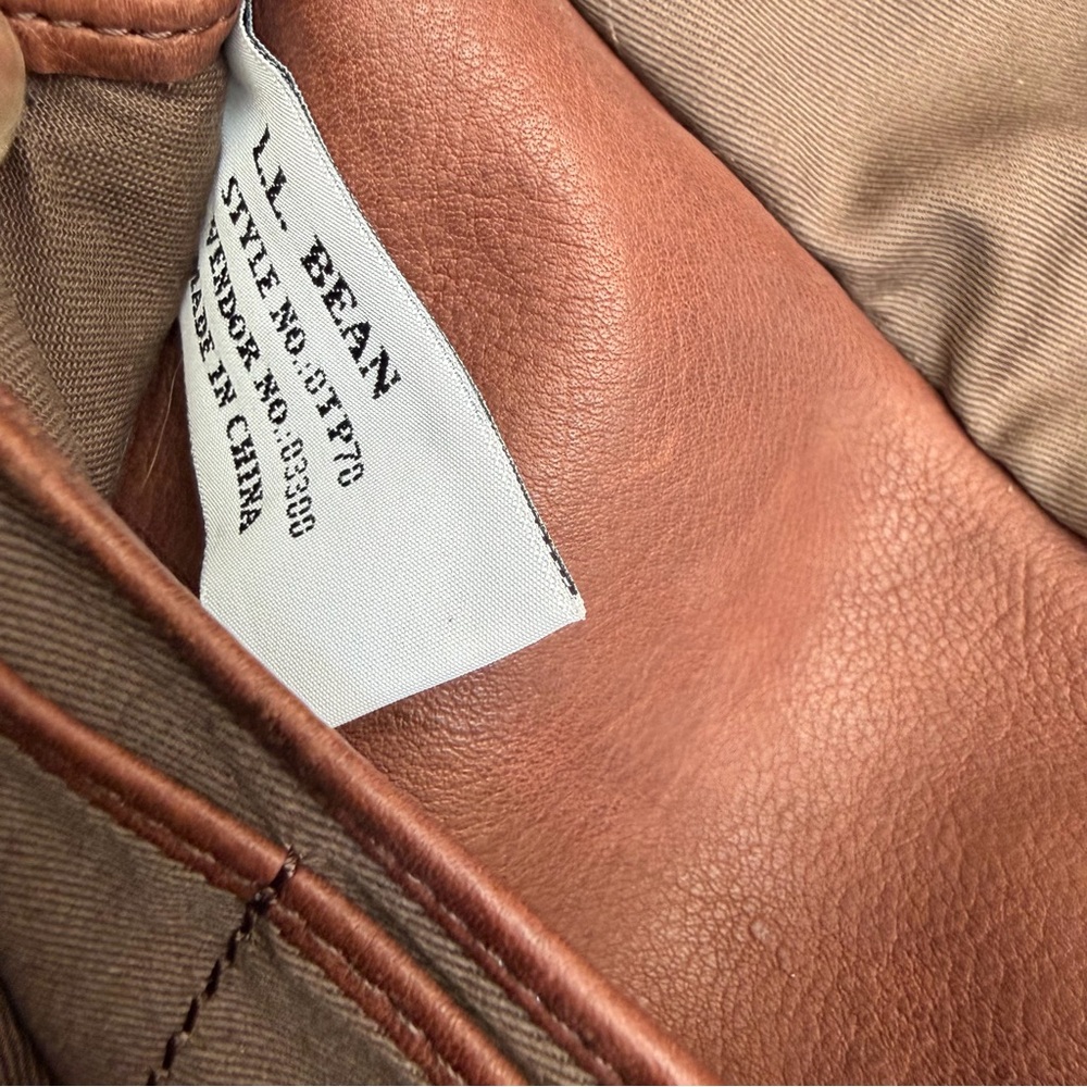 LL Bean ravel Brown Leather Waist Bag Traveler Zip Belt Pack - Picture 7 of 8